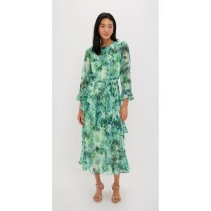 TuckerNeck Cocktail Long Sleeve Floral Dresses for Women - Size: XXXL Waterlilly